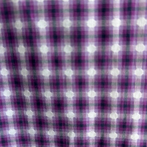 Thomas Dean Men's Purple Op Art Button Front Shirt Flip Cuff Size Medium - Picture 5 of 8